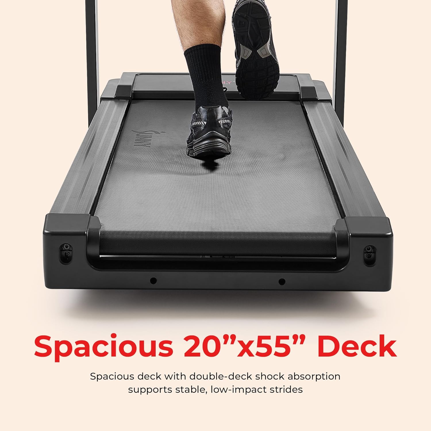 Sunny Health & Fitness Treadmill Elite Smart Auto Incline for Home Use, Wide Running and Walking Deck, Flex Shock Suspension with 300 LB Weight Capacity Bluetooth SunnyFit App