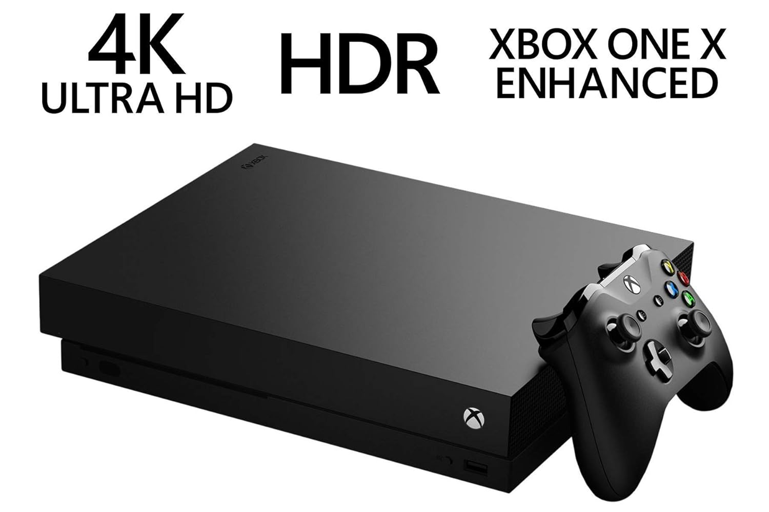 Microsoft Xbox One X 1TB Solid State Drive Gaming Console with Wirless Controller - Native 4K - HDR - Enhanced by Scorpio CPU and Fast SSD - Black (Renewed)