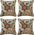 Outdoor Sunbrella Decorative Pillows Pack of 4, 18" x 18" Outdoor Pillow Set for Couch Bed Throw Patio Sofa, Airies Marble