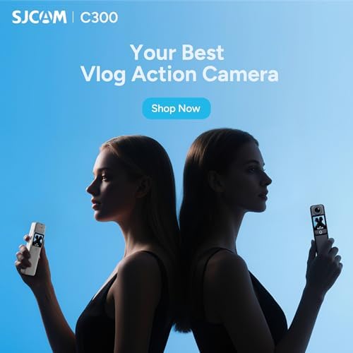 SJCAM C300 Pocket Vlog Camera,4K Small Action Cam with Dual Touch Screens, 6-Axis Anti-Shake, 154° Wide-Angle Lens, Magnetic Wearable Body Cam, Waterproof for Underwater & Sports, Included Accessory