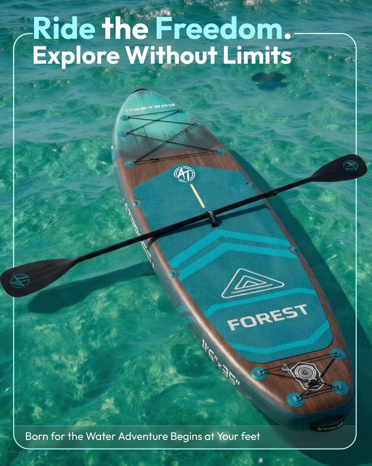 11'6"x35" Inflatable Paddle Board, 450lbs Extra Wide Stand Up Paddleboard for Adults with Premium SUP Accessories Kit & Backpack, Blow Up Kayak Non-Slip Stable Deck Boat for Yoga Fishing Surf