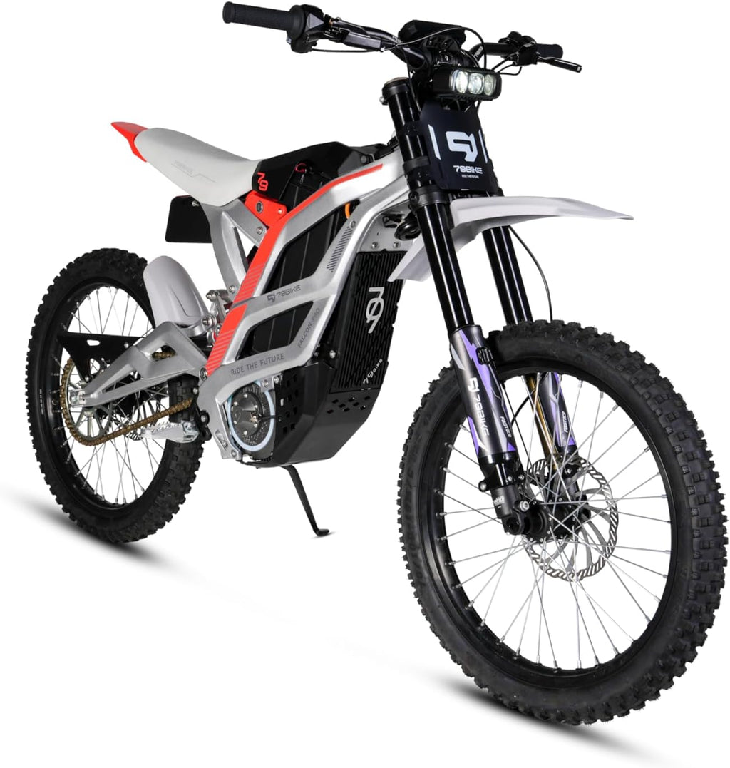 Electric Dirt Bike for Adult, Falcon Pro Platinum, 72V/35AH/10000W(Peak) Motor Ebike, 53MPH Max Speed, 410N.m Max Torque, 3.5h Fast Charging, Off-road 19" Tires, Hydraulic Disc Brake E-Motorcycle
