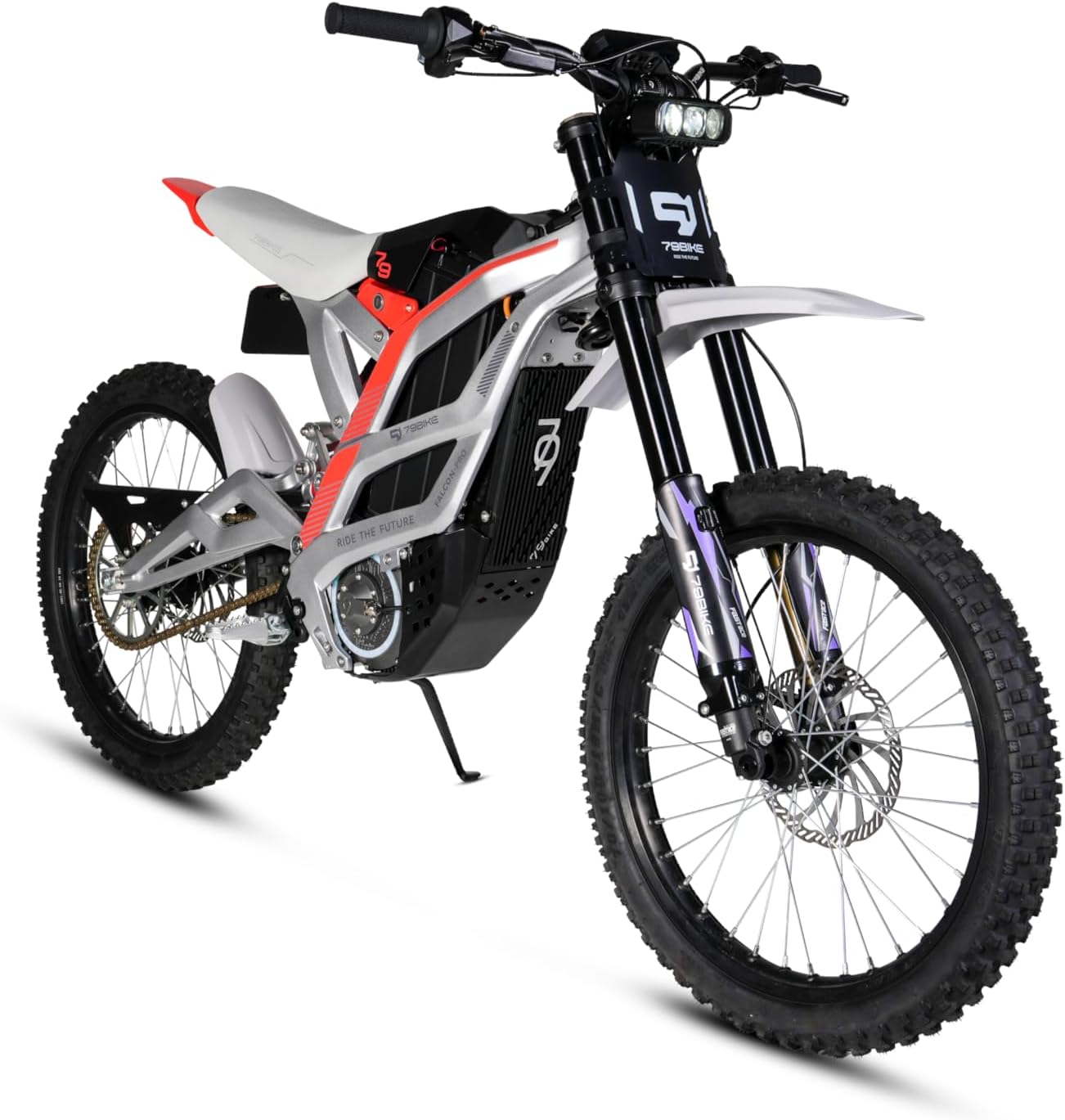 Electric Dirt Bike for Adult, Falcon Pro Platinum, 72V/35AH/10000W(Peak) Motor Ebike, 53MPH Max Speed, 410N.m Max Torque, 3.5h Fast Charging, Off-road 19" Tires, Hydraulic Disc Brake E-Motorcycle