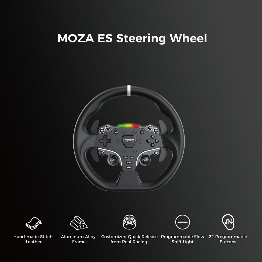 MOZA R5 All-in-One PC Gaming Racing Simulator: 5.5Nm Direct Drive Wheel Base, 11-inch Racing Wheel, Anti-Slip Pedals and a Desk Clamp, Cloud-based App Control