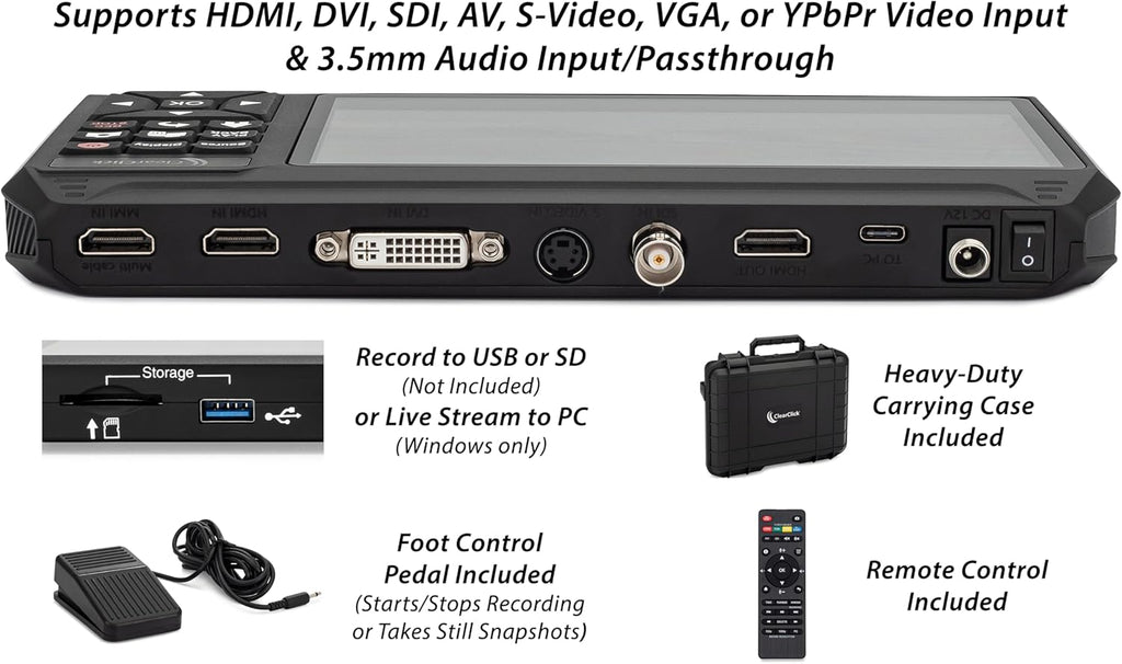 ClearClick HD Video Capture Box Ultimate 3.0 (Third Generation) - Capture or Stream Video from HDMI, DVI, SDI, S-Video, RCA, AV, VHS, VCR, DVD, Camcorders, Hi8