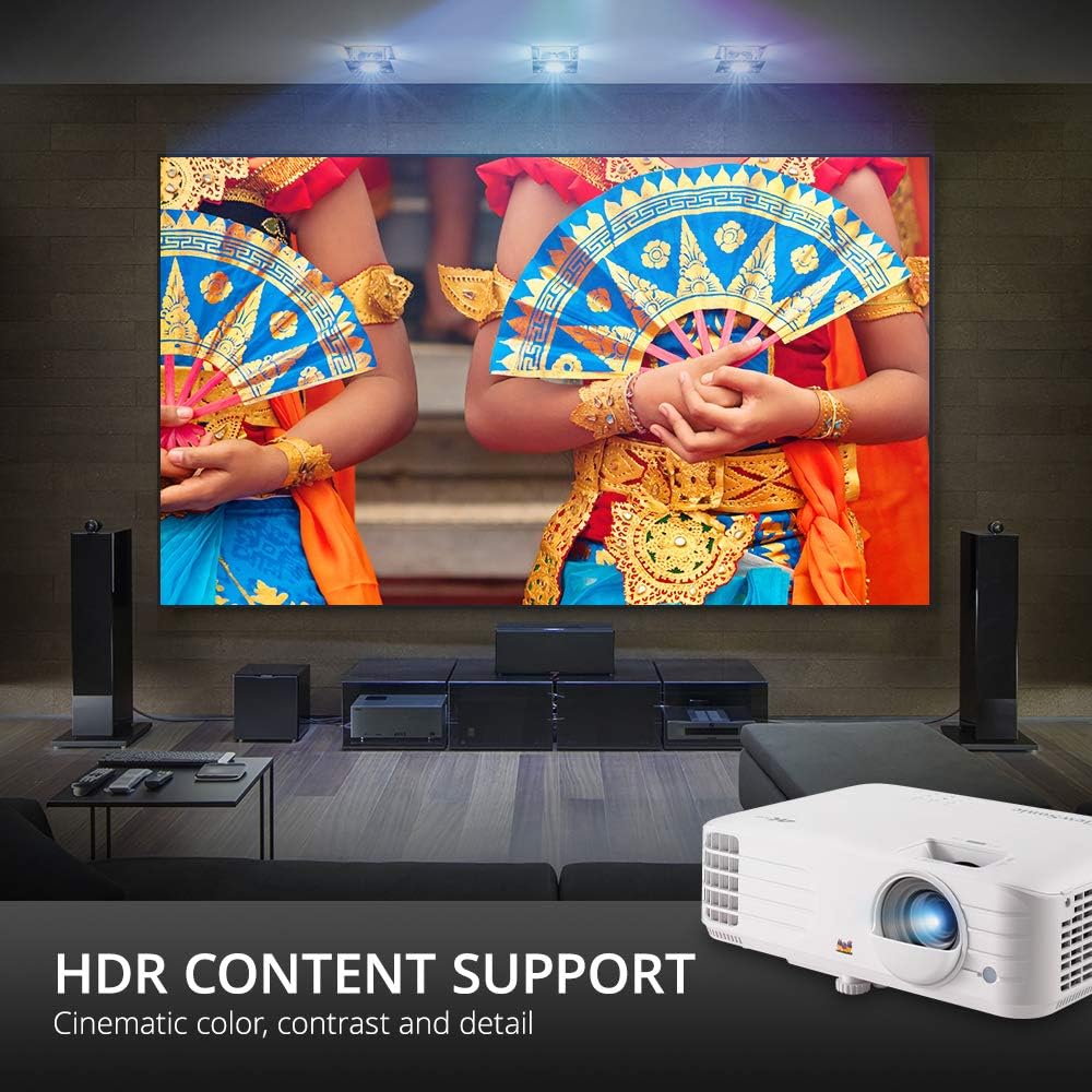 ViewSonic PX701-4K 4K 3200 Lumen Home Theater Projector w/ HDR, Auto Keystone, Dual HDMI (Renewed)