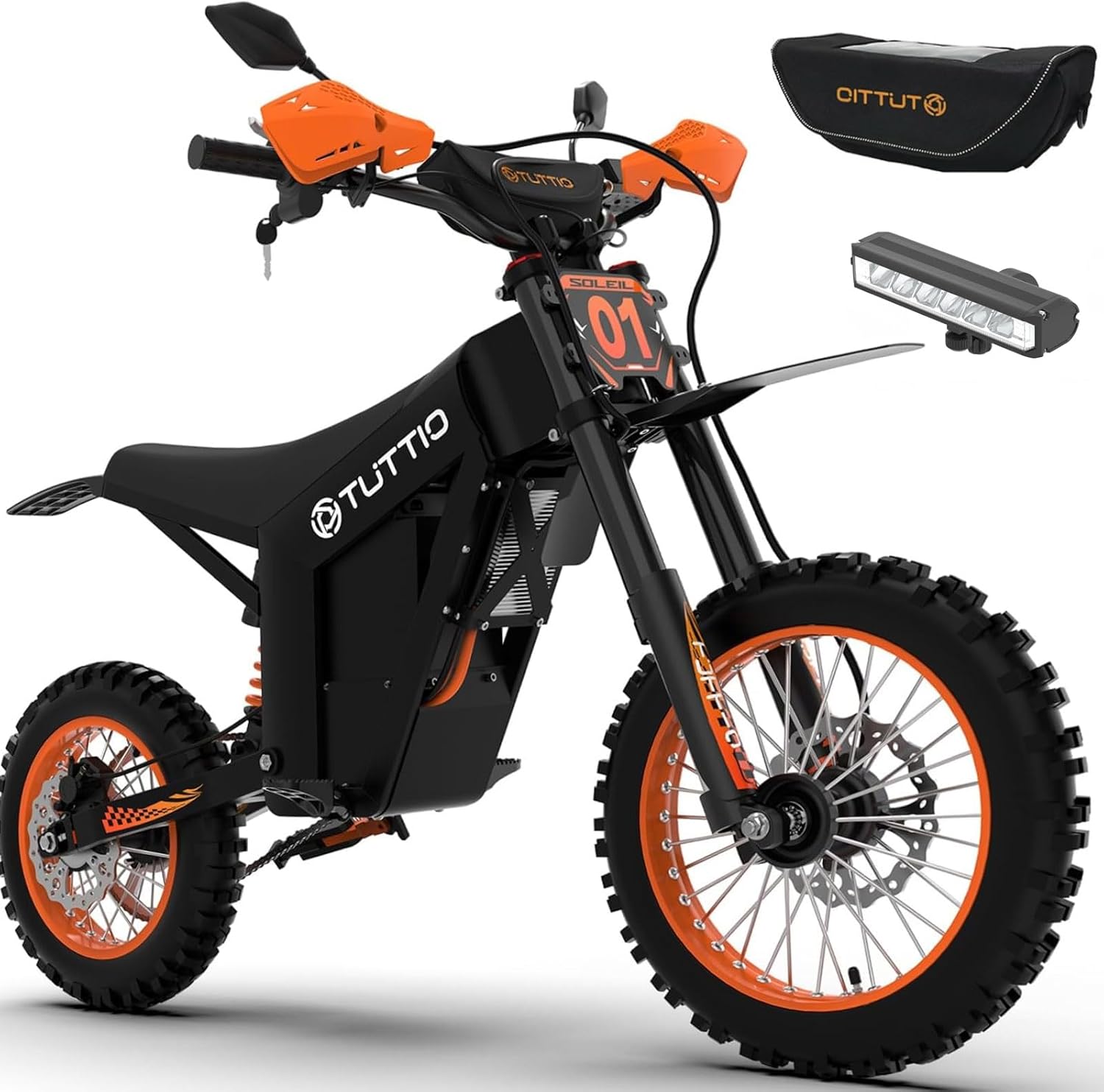 Tuttio Electric Dirt Bike Teens Adults 2000W/3000W 220NM 37MPH Electric Bike 48V 21AH Removable Battery with Hydraulic Brakes (21AH Dirt Bike)