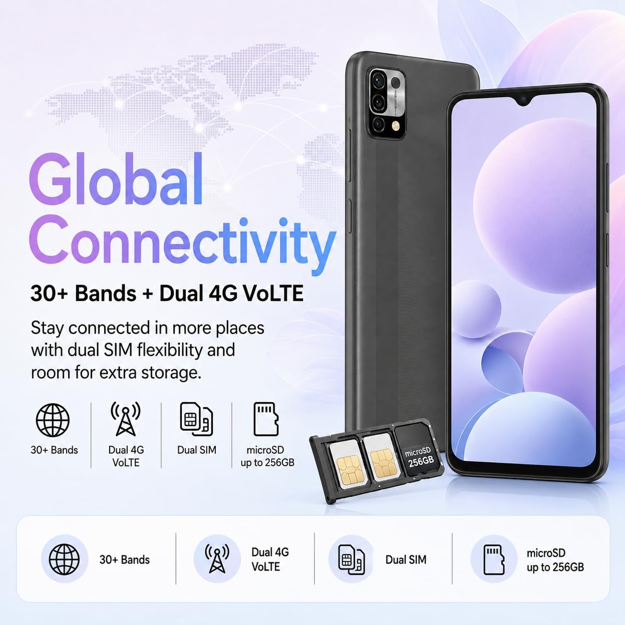 UMIDIGI Unlocked Cell Phone, Power 5 Smartphone 4+128GB, Helio G25 Octa-Core 6150mAh, 6.53 HD Display Phones with 16MP+8MP Camera, 4G Dual SIM, Infrared Thermometer and Fingerprint&AI Face Unlock