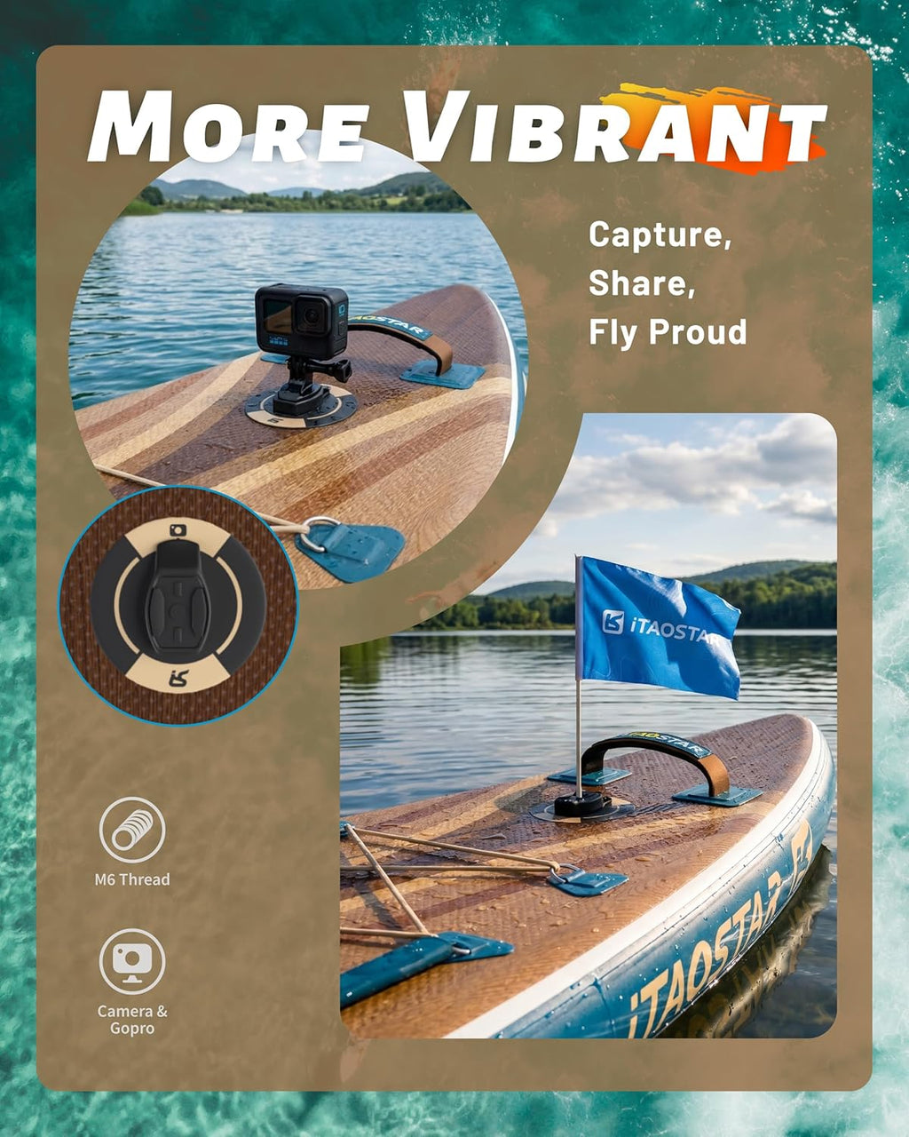 iTAOSTAR Wild 11'×36"/11'6"×34"/12'6"×33" Inflatable Paddle Board with Seat, One-Stop Premium SUP Board Gears, Tailored 5 Fins, Stable Inflatable Stand Up Paddle Boards for Youth/Adults of All Levels