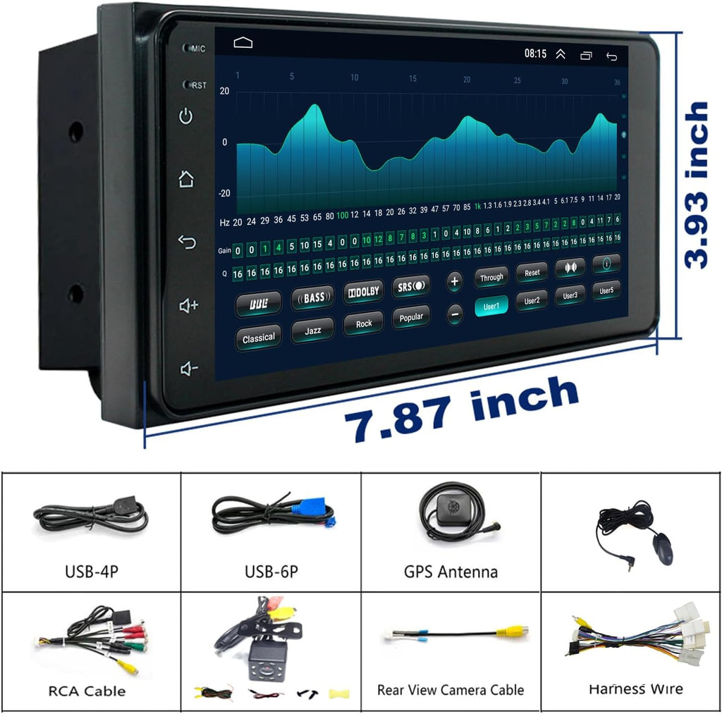 For Toyota Radio upgrade 4Runner 2003-2009 Tundra 2003-2006 Sequoia 2003-2007 Android Stereo replacement IPS touch screen steering wheel control build in wireless carplay Android Auto Free camera