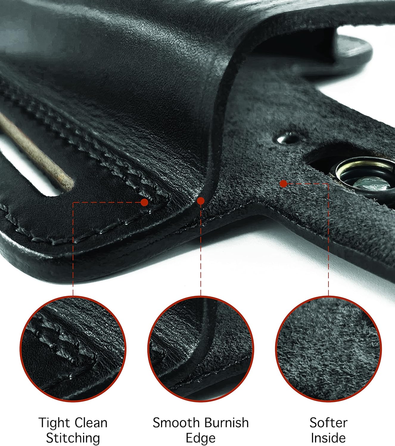 357 Magnum Holster, 2 Slot Pancake OWB Leather Gun Holster Thumb Break Handmade!