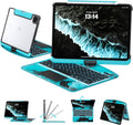 Transparent Case with Keyboard for iPad Pro 13 inch(M5/M4, 2025/2024), iPad Pro 13,7-Color Backlit,Magic Wireless Keyboard, 360°Rotating,Multi-Touch trackpad,Pencil Holder,with Shortcuts,Blue