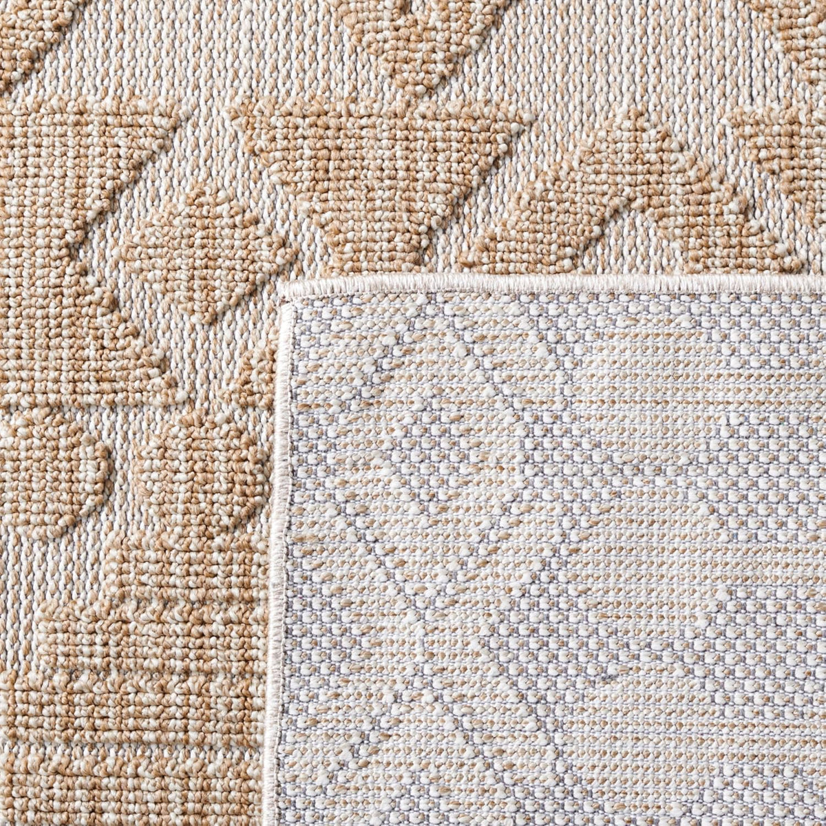 SAFAVIEH Washable Rug Outdoor Global Collection - 9' x 12', Beige & Brown, Non-Shedding & Easy to Clean, Ideal for Patio, Backyard, Mudroom (GLB214B)