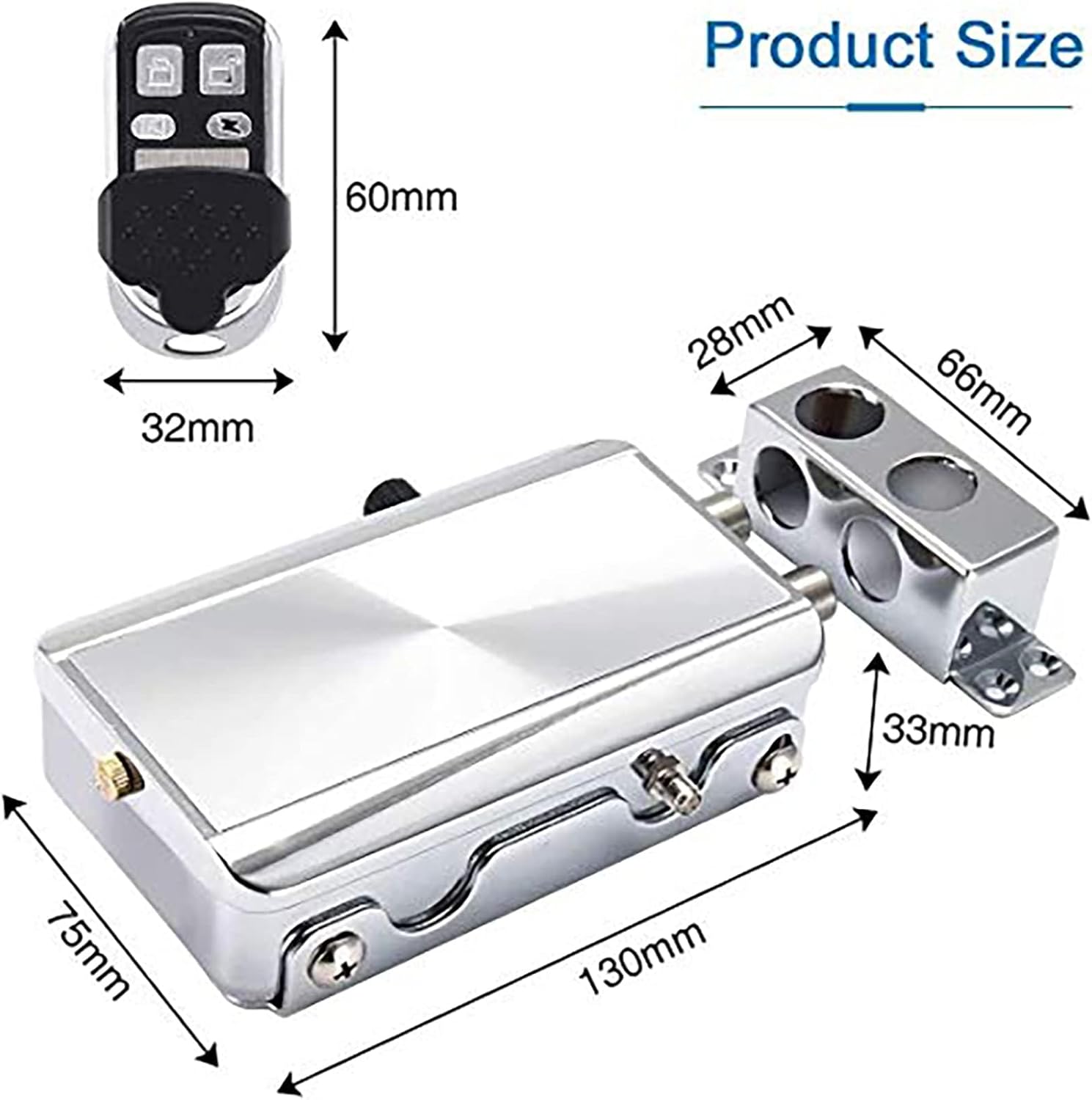 Electronic Door Lock, Zinc Alloy Anti-Theft Remote Door Lock with 4 Remote Controls, Keyless Entry Smart Remote Control Lock for Home Office Garage, Remote/TTLock/Bluetooth Unlock ﻿