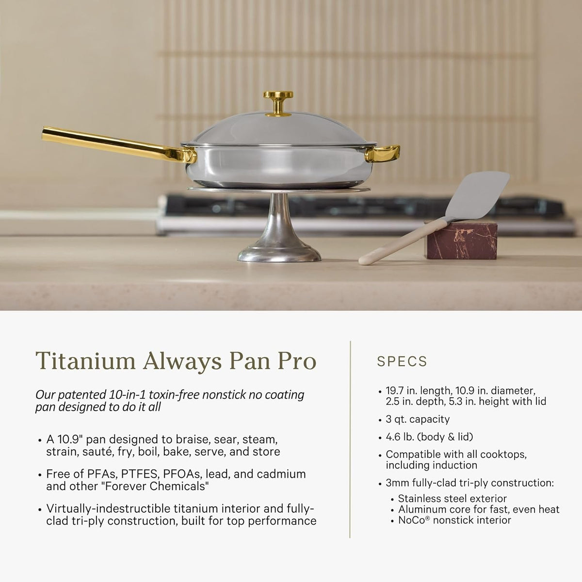Our Place Titanium Pro Cookware & Bakeware Set | 15-Piece Non-toxic Nonstick Kitchenware with Titanium Always Pan Pro, Perfect Pot Pro, Minis & Ceramic Bakeware with Stovetop Griddle | Blue Salt