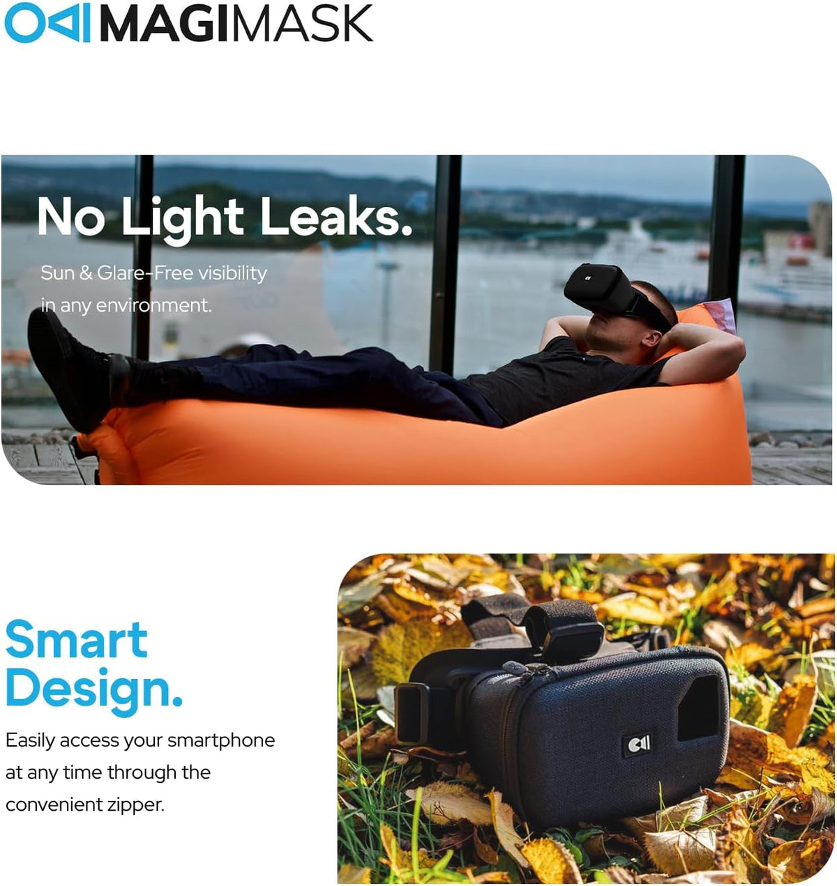 MagiMask VR Headset for Phone | Unibody Lens | HD FPV Monitor Compatible with All Smartphones | Alternative to AR Glasses & VR Goggles