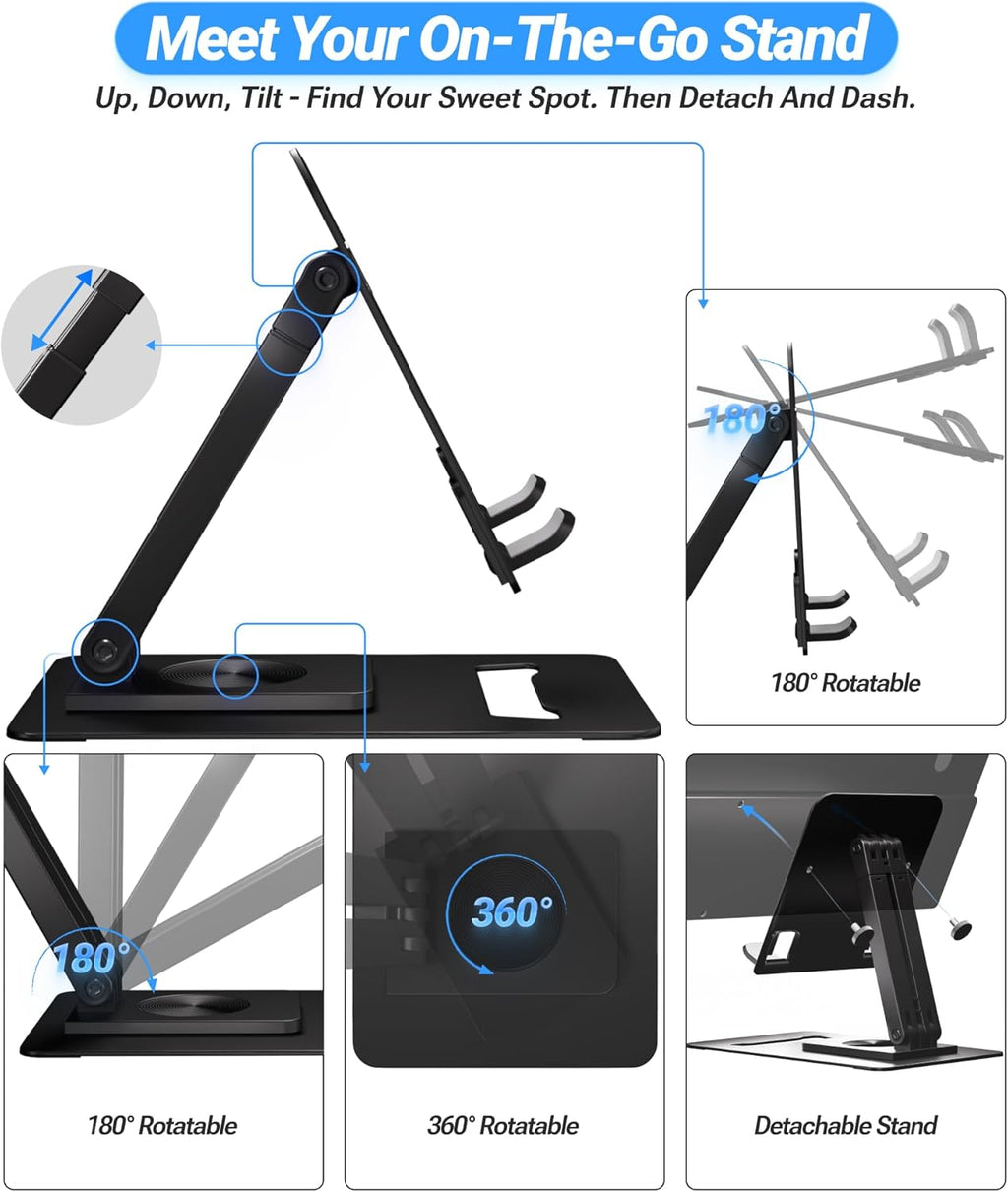 Ingnok Portable Monitor, Ultra Slim 15.6 Inch FHD IPS Laptop Screen Extender with Adjustable Stand, USB C Compatible, Ideal for Travel and Office