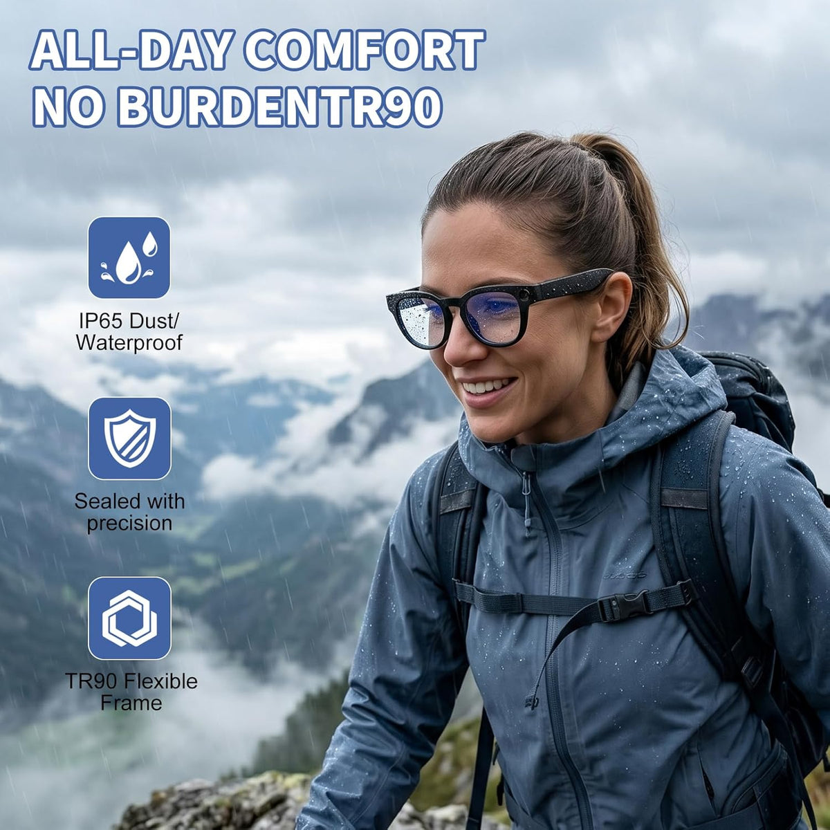 AI Smart Glasses with 8MP Camera ,Photo Capture,4K Video ,Real Time Translation, Recording,GPT Identify Objects, Open-Ear Audio,Photochromic Lenses Bluetooth Wearable tech Glasses for Travel Vlog Work