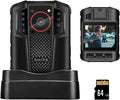 AeroTek Mini 4K Body Camera with Audio and Video Recording, GPS Bodycam with Ultra Infrared Night Vision and Fast Charging for Police, Law Enforcement and Delivery