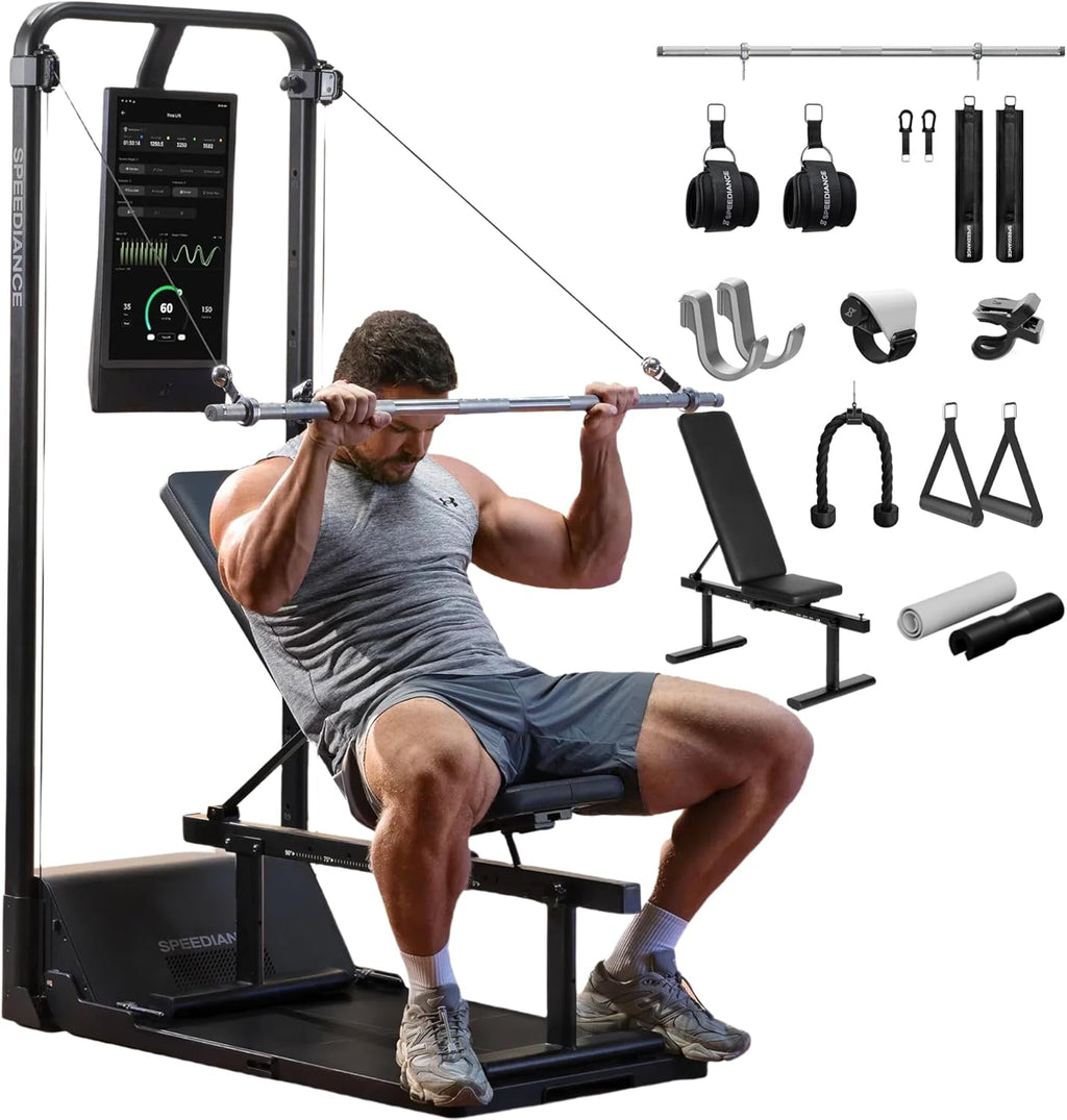 Speediance Gym Monster 2 Works Plus & PowerGrip & Weight Lifting Belt & Gym Accessories Organizer & Smart Body Fat Scale Bundle