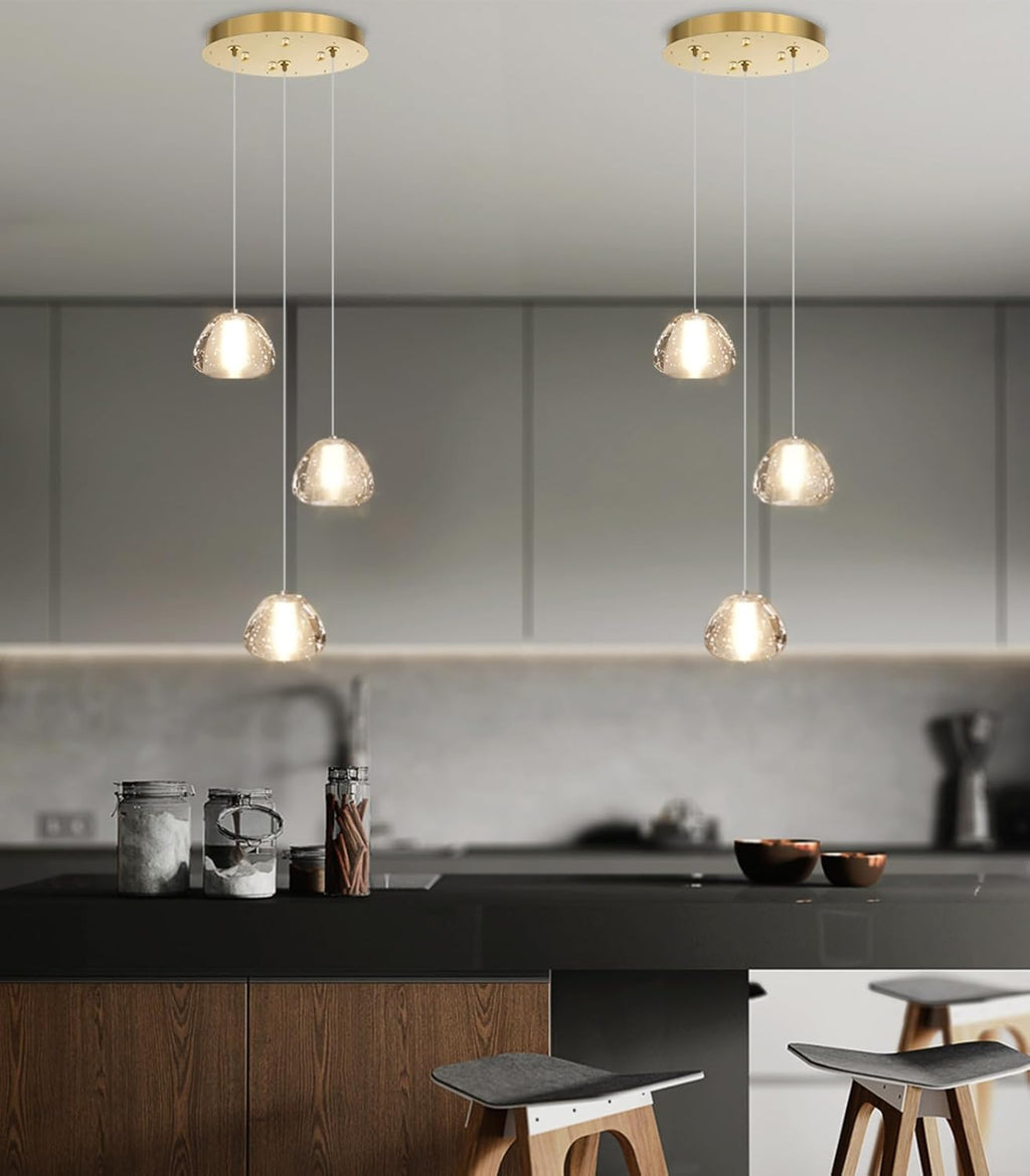 Modern Chandelier Crystal Pendant Light for Kitchen Island Dining Room Bedroom Hallway Gold