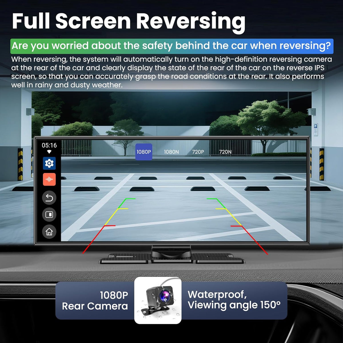 Largest 11.5 inch Wireless CarPlay Screen for Car,Built-in N-etflix/YouTube/TikTok and other apps,A-pple CarPlay & Android Auto screen with1080P Backup Camera/Navigation/Voice Control,for All Vehicles