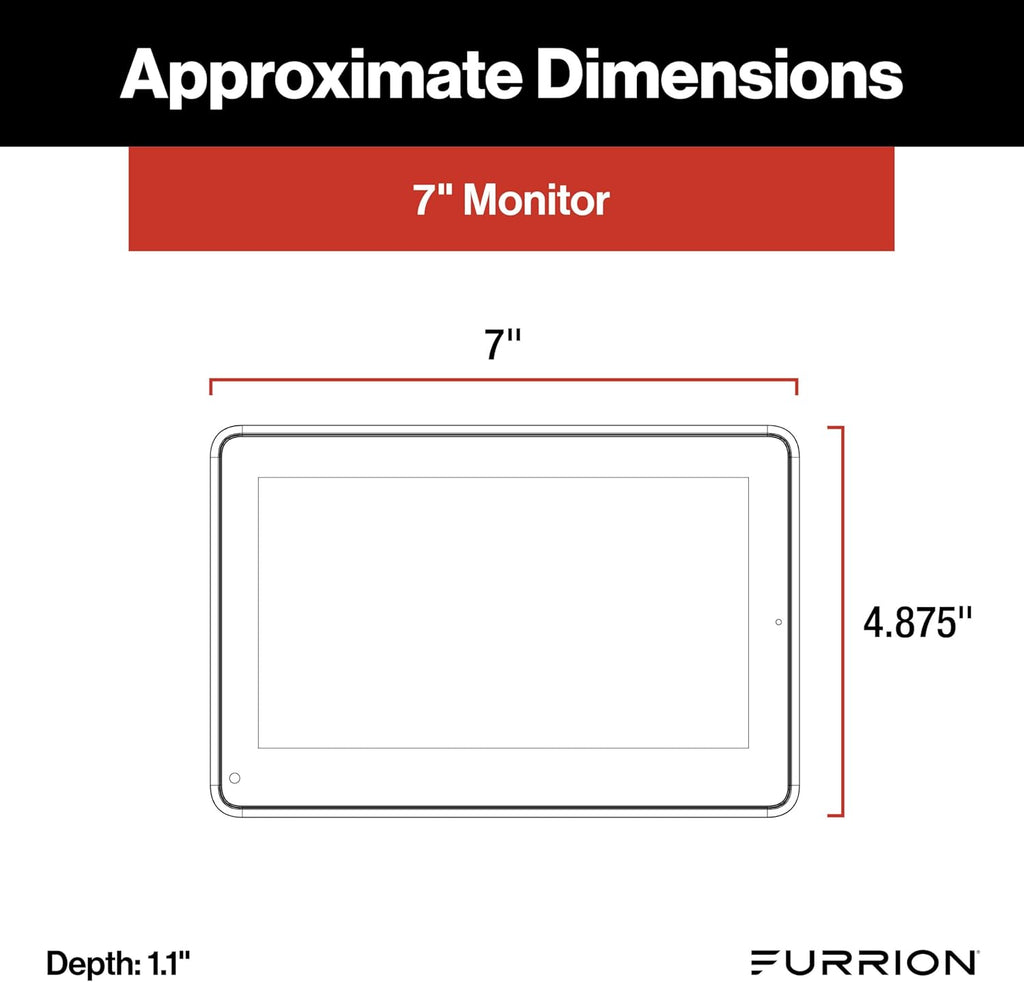 Furrion Vision S+ RV Observation System with 7" Monitor, Left/Right Side Cameras with LED Marker Lights, Sharkfin, Infrared Night Vision, Live Streaming, Wide Viewing Angle - FOS7HTAEN