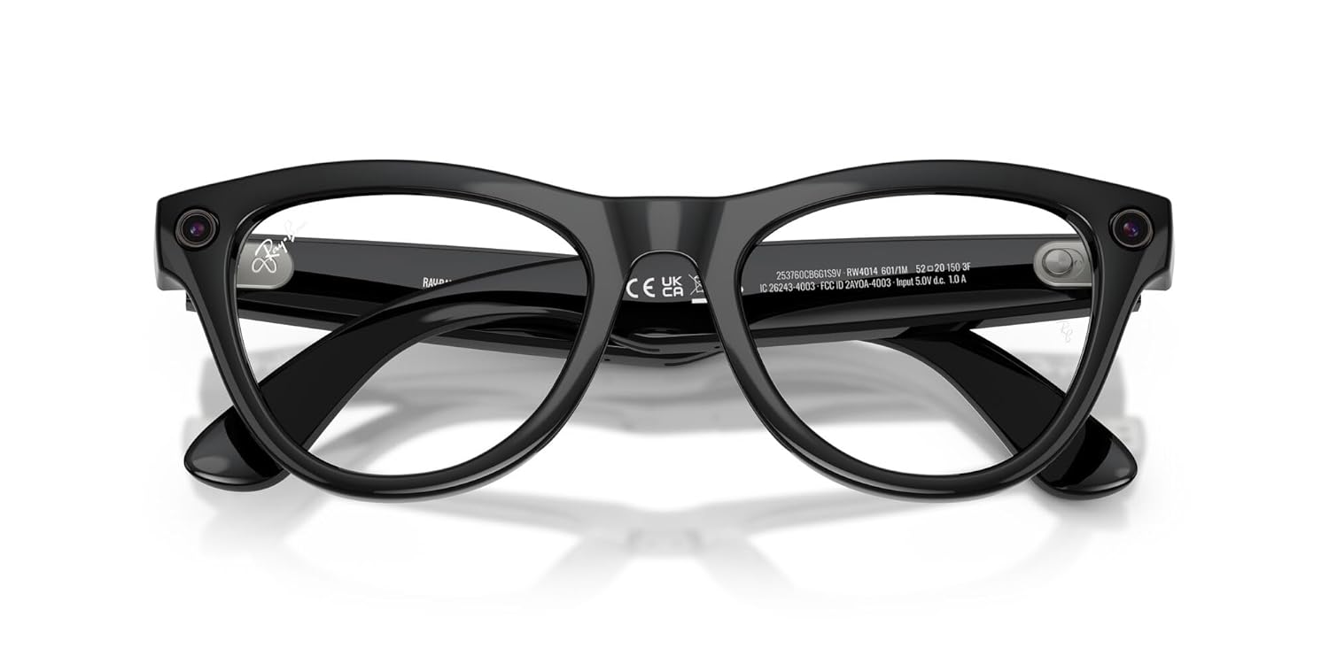 Ray-Ban Meta (Gen 2), Skyler, Shiny Black | Smart AI Glasses for Men, Women — 2x Battery Life — 3K Ultra HD Resolution — 12 MP Ultra-Wide Camera, Audio, Video — Transitions® Graphite Green Lenses