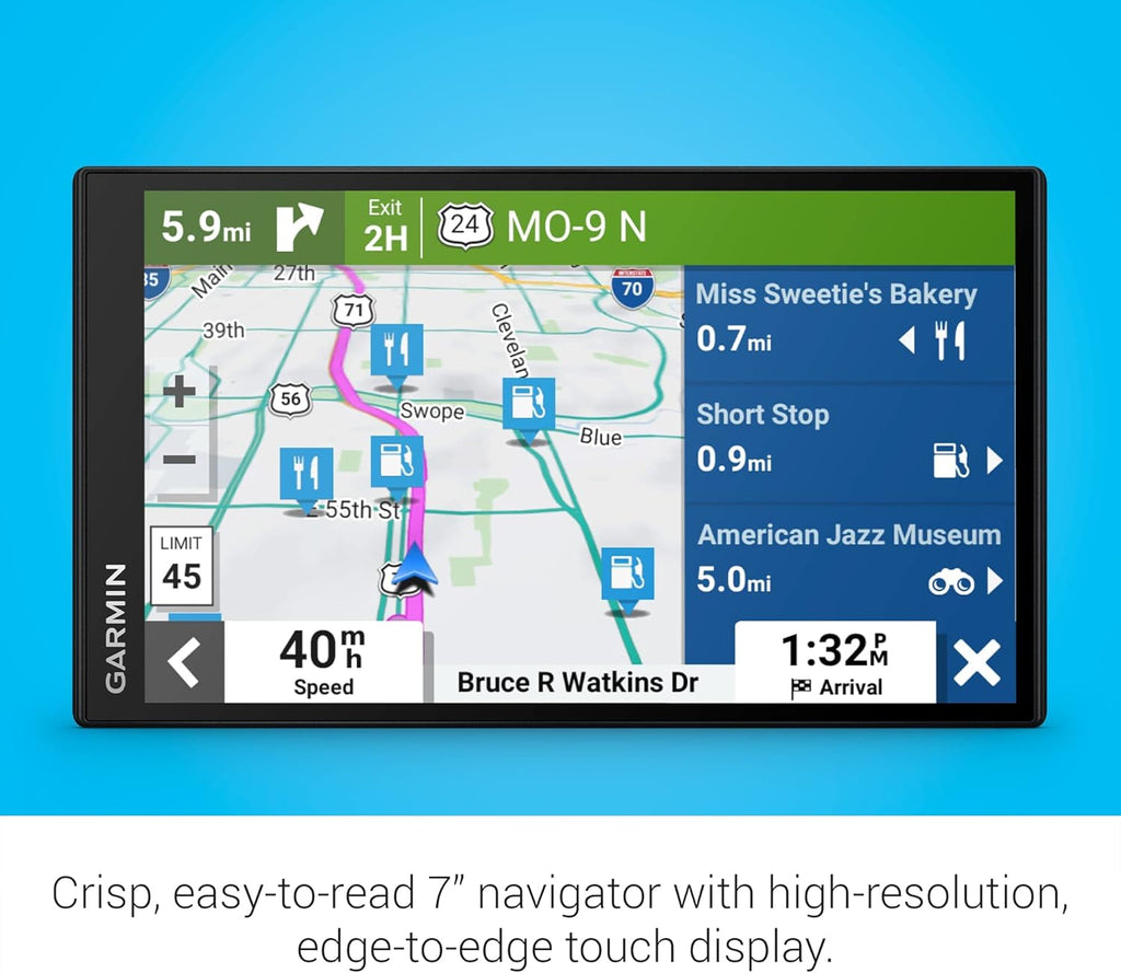 Garmin DriveSmart 76, 7-inch Car GPS Navigator with Bright, Crisp High-Resolution Maps and Garmin Voice Assist (Renewed)