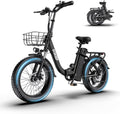 Folding Electric Bike, 1300W Peak Motor, 75 Miles PAS Range, 52V 13Ah Removable Battery, 20" Fat Tire & Front Suspension Electric Bicycles, 20MPH 7-Speed Commuter Ebike, UL2849 Certified, Black