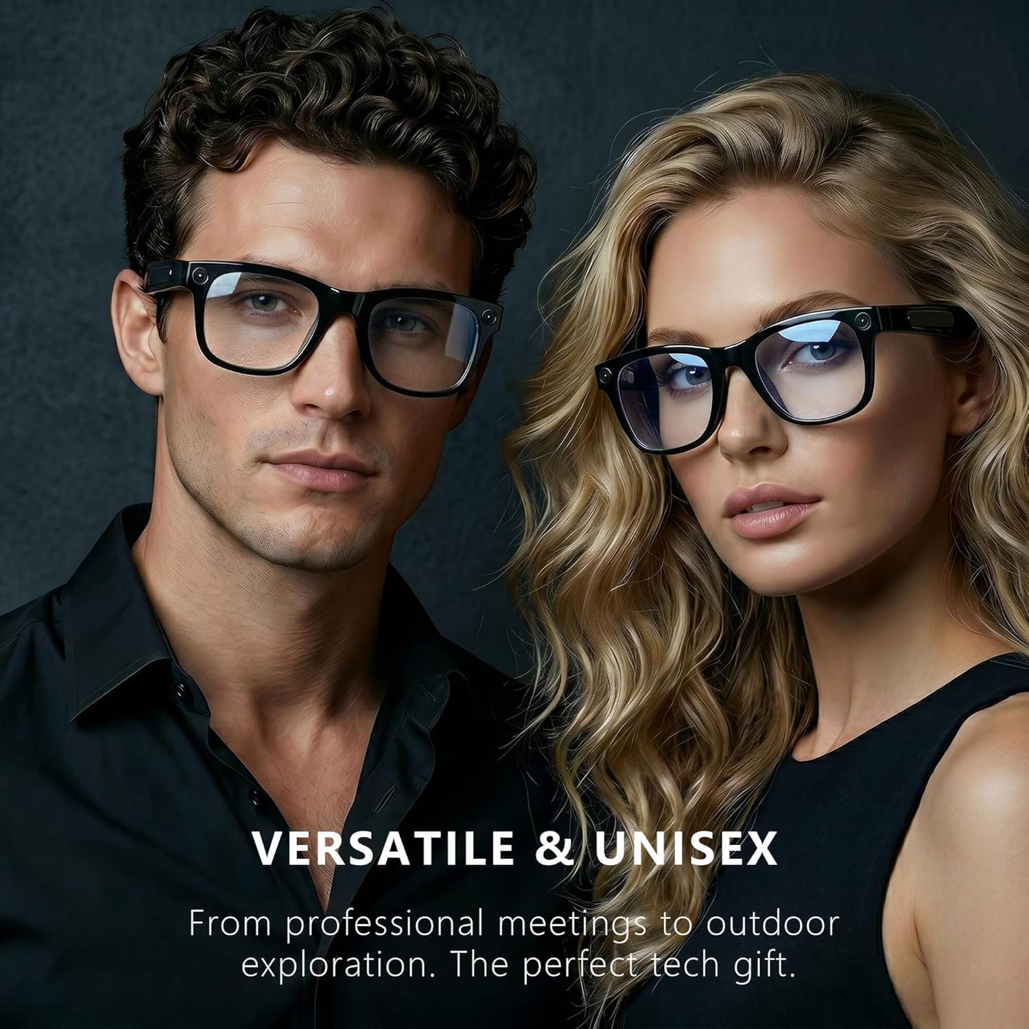 EarlySincere 4K Video Recording Glasses with EIS Stabilization, AI Smart Glasses with Camera and ChatGPT Voice Assistant, 8MP HD Wearable Camera, Bluetooth 5.4 Audio, 15H Playtime, TR90 Durable Frame
