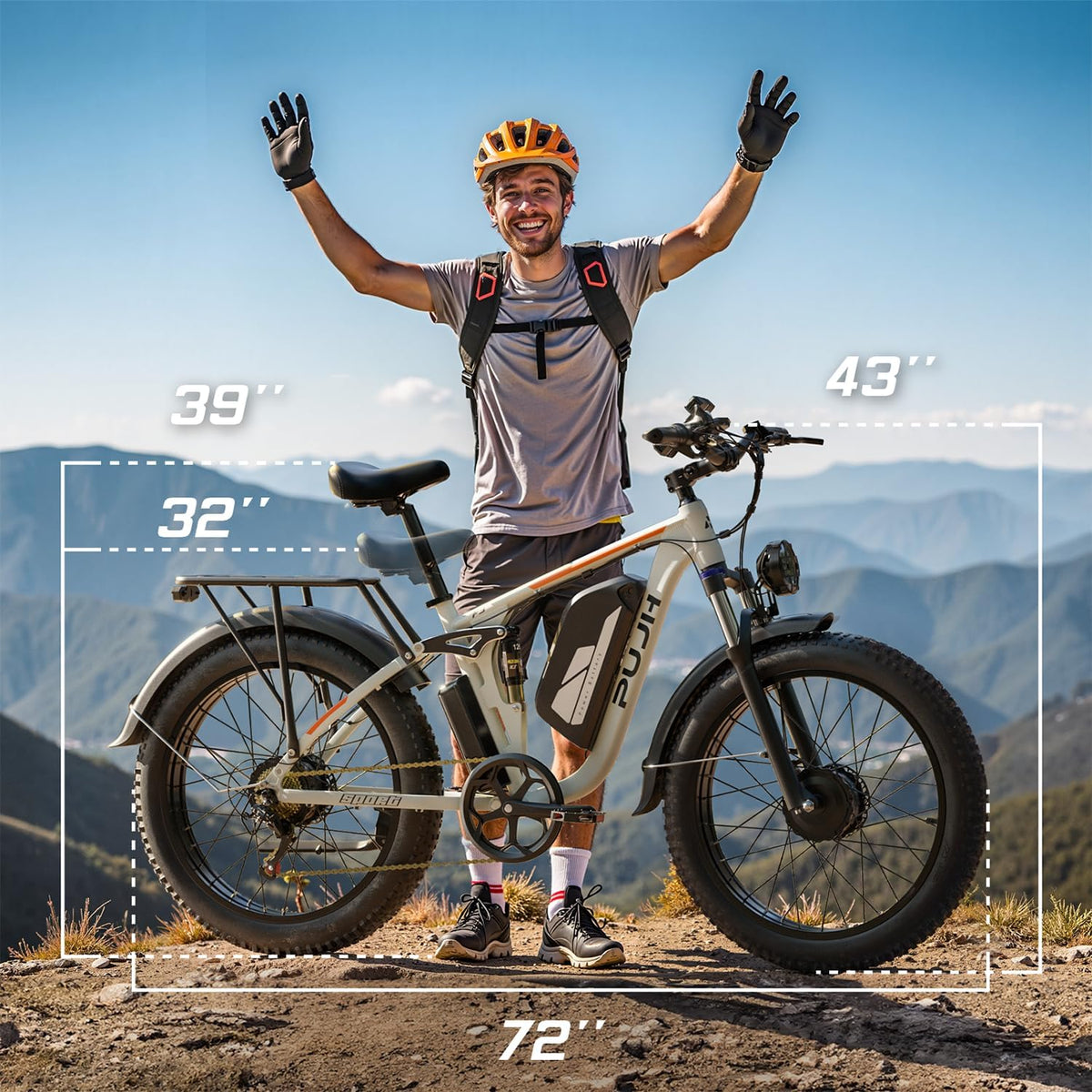 PHJU 6000W Dual Motors 60V 1200wh Electric Bike for Adults, 24'' Fat Tire Max 45 mph,Up to 100 Miles Full Suspension Fast E-Bike for Snow Commuter for Men Women