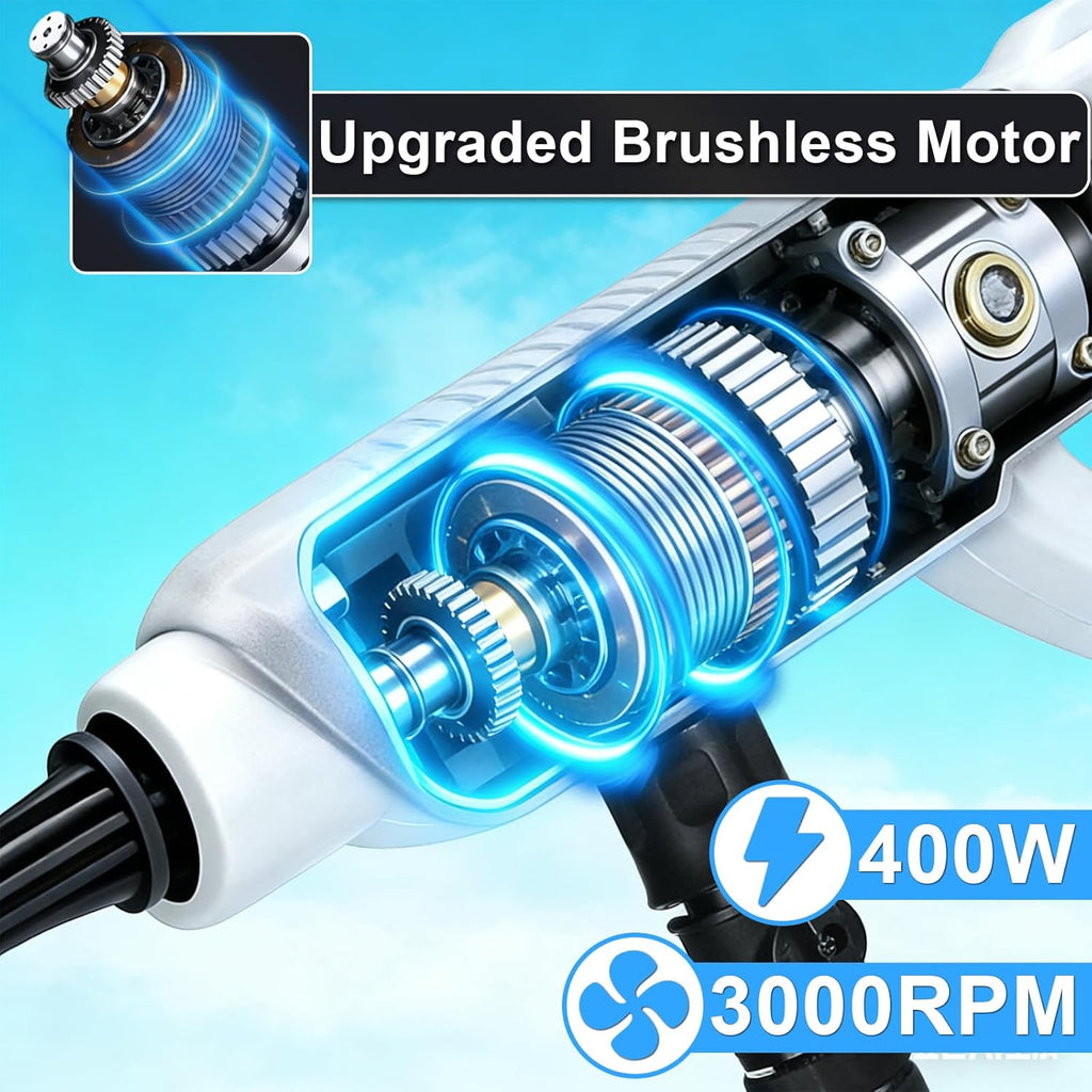 Cordless Cordless Pressure Brushless, 2×4000mAH Batteries (White)