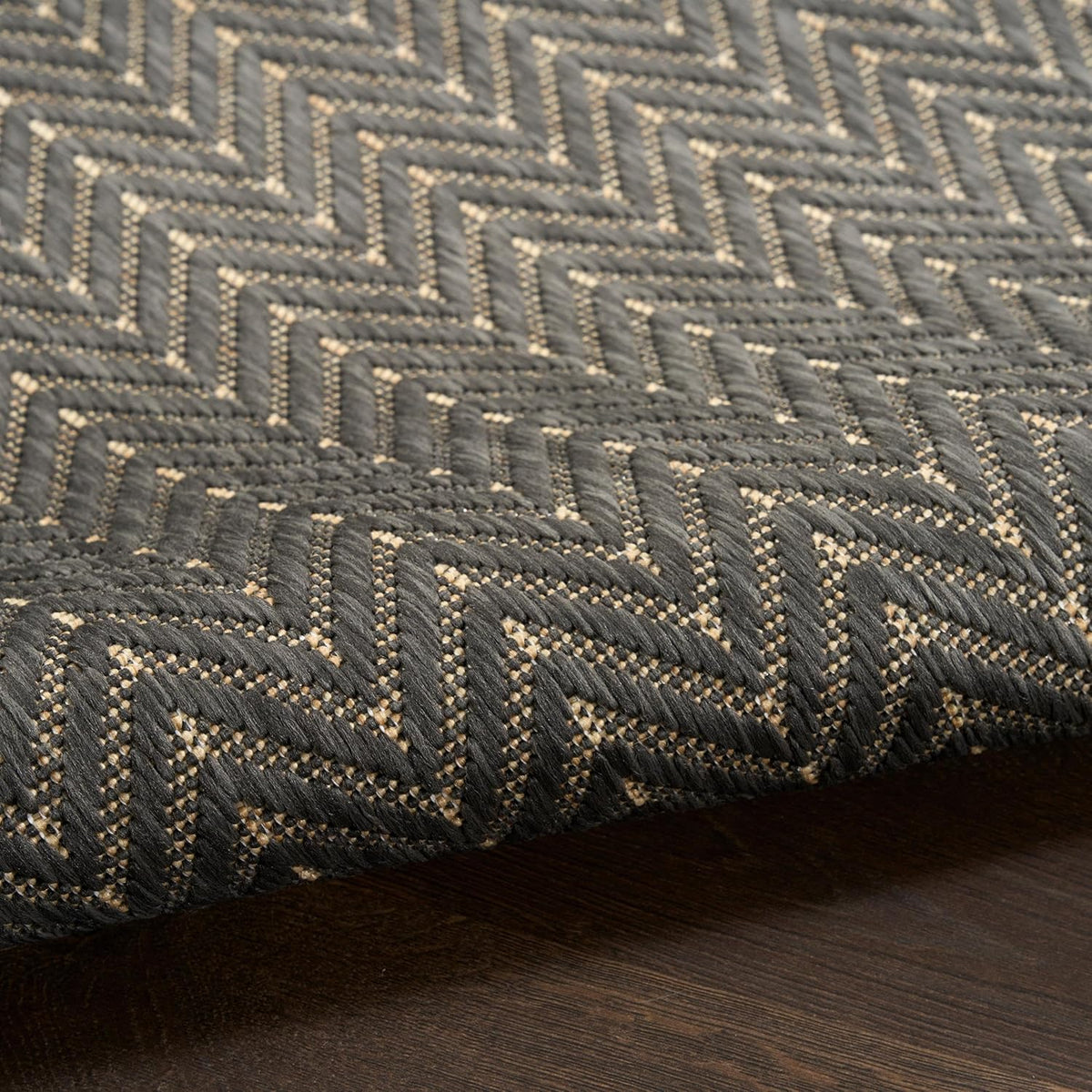 Nourison Home Horizon Indoor/Outdoor Charcoal 8' x 10' Area Rug - Easy Clean, Non Shedding, Bed Room, Living Room, Dining Room, Kitchen (8' x 10')