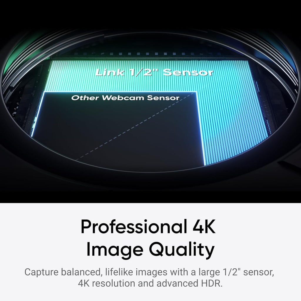 Insta360 Link 2C - 4K Webcam for PC/Mac, 1/2" Sensor, Auto Framing, HDR, AI Noise-Canceling Mic, Gesture Control for Streaming, Video Calls, Gaming, Works with Zoom, Teams, Twitch & More