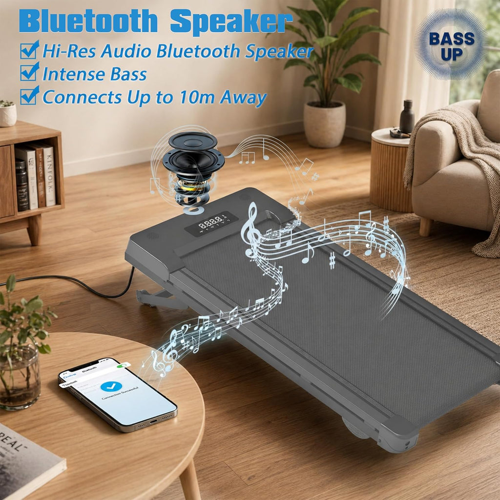 PACEROCKER Walking Pad Treadmill with 12% 9-Level Auto Incline, 450 lbs Capacity Bluetooth Speaker Under Desk Treadmills for Home Hiking, 5 MPH