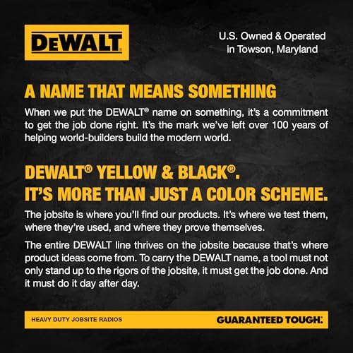 DEWALT DXFRS800 FRS Walkie Talkies, Long Range 2 Way Radio, 2W, IP67 Waterproof, 6 Pack with Gang Charger, DXFRS800-BCH6
