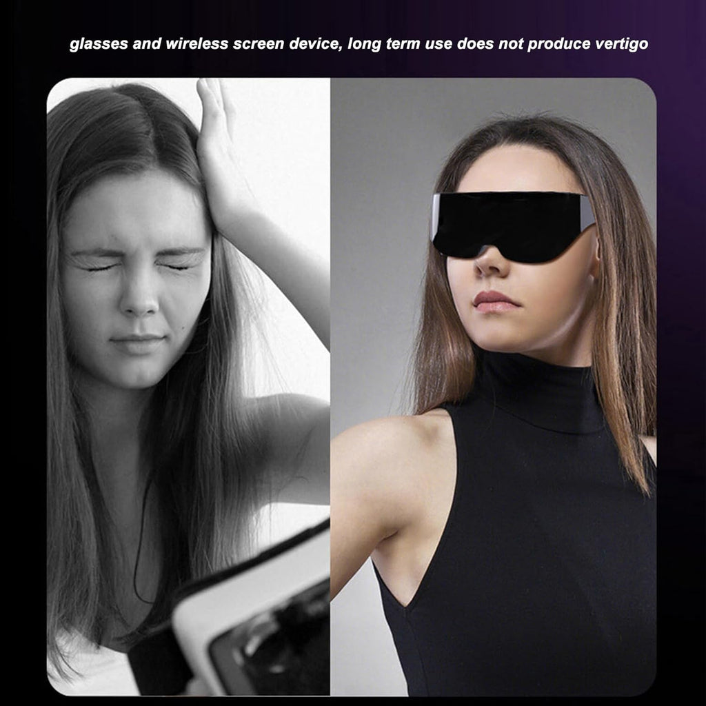 Diydeg AR Glasses, 4K HD 3D IMAX Wearable VR Headset Smart Glasses for Video Display, Myopia Friendly Portable Augmented Reality for Watch, Stream & Game on PC/Tablet/Console