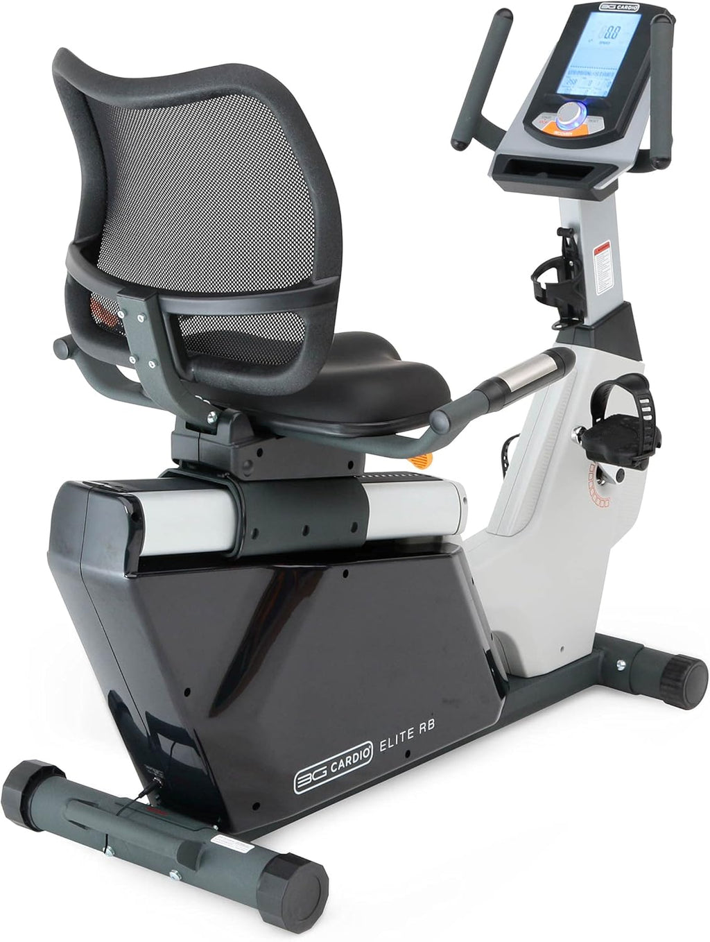 3G Cardio Elite RB X Recumbent Exercise Bike - FreeSync FTMS Bluetooth Smart App Connectivity - Compact 49" (L) - Oversized Soft 4-Way Adj. Seat - 350 lb Cap. - Low Step-Thru Design - Commercial Grade