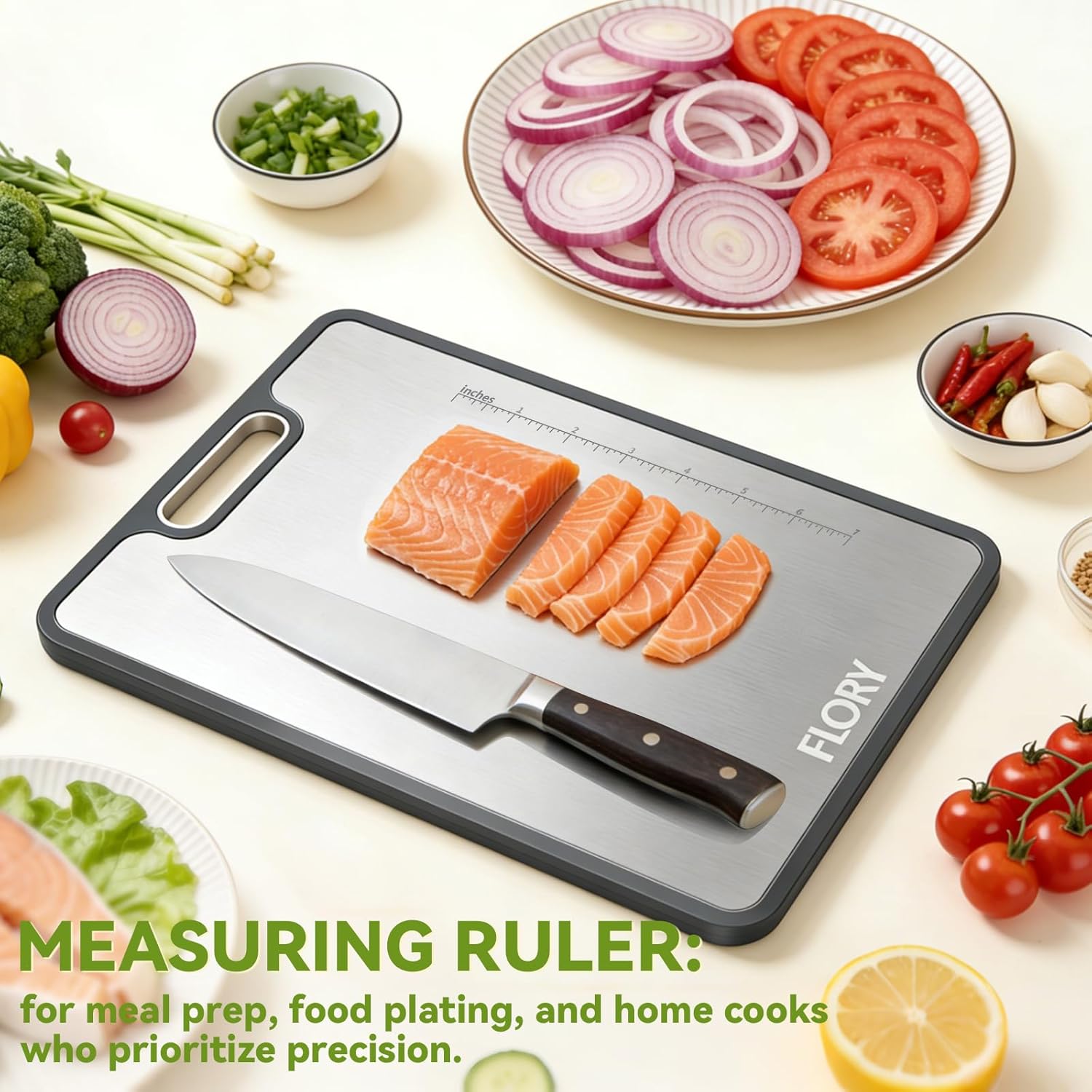 R FLORY Titanium Cutting Board for Kitchen Set of 3, 2-in-1 Double-Sided Chopping Board, Titanium/PP Large Cutting Boards, 18”x12”,(S+M+L)