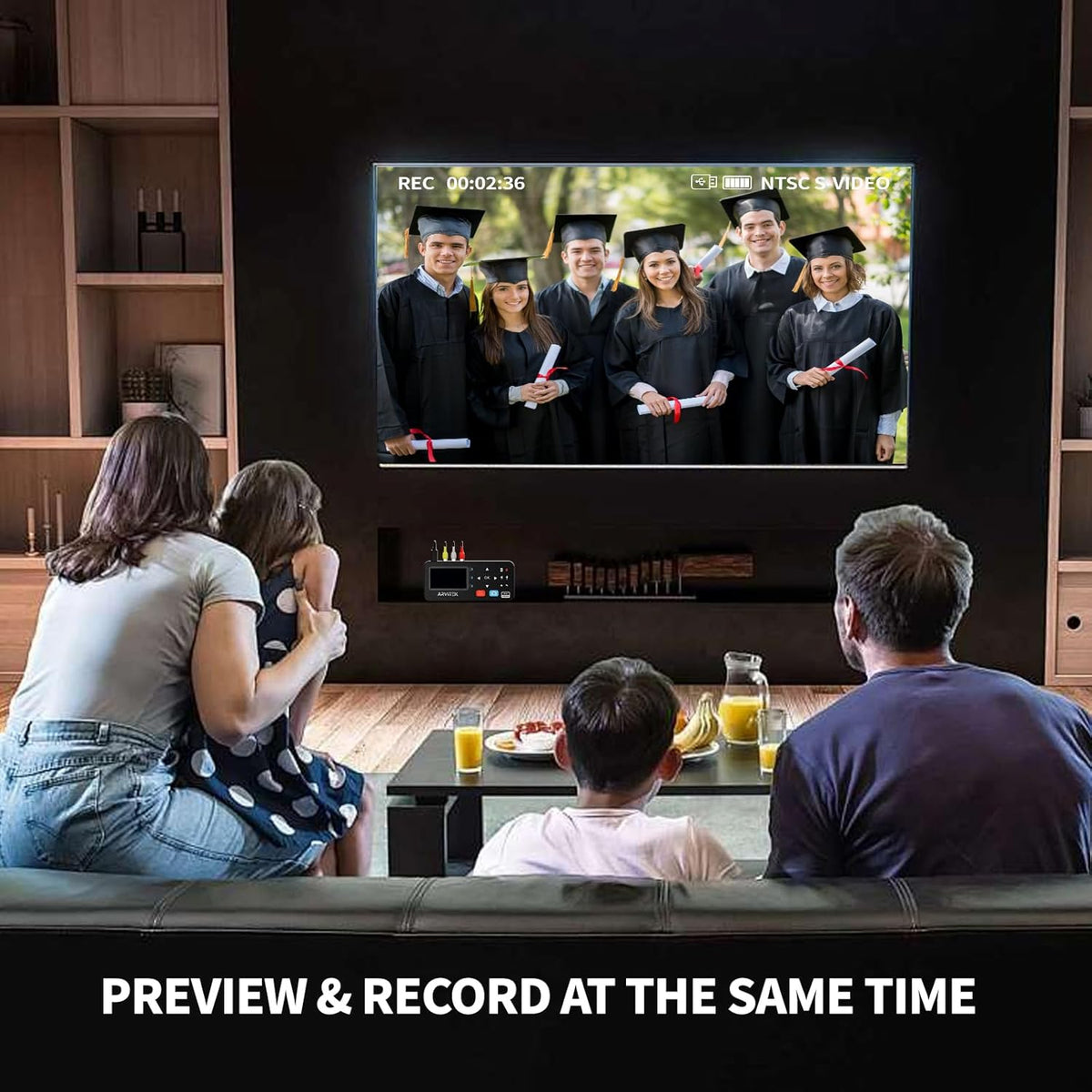 VHS to Digital Converter w/3" Screen, Video to Digital DVD Converter Machine w/Remote, HDMI Loop Out, Record Video/Audio from VHS, VCR, DVR, AV, RCA, Hi8, Camcorder, Game Consoles, Plug&Play