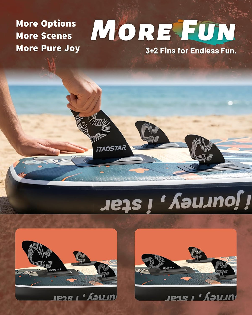 iTAOSTAR Novelty 11'6" x 35" Inflatable Stand Up Paddle Board with Seat- Stable SUP Board for Adults - Portable Paddleboard for Yoga, Surfing, Fishing - Includes Full Accessories Kit