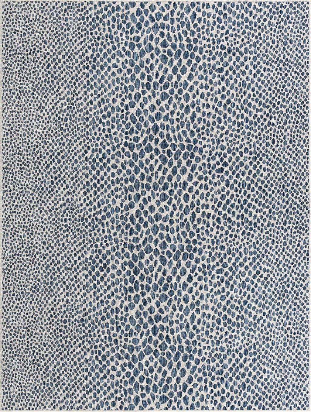 Unique Loom Outdoor Collection Area Rug - Cape Town (9' x 12' Rectangle, Blue/Ivory)
