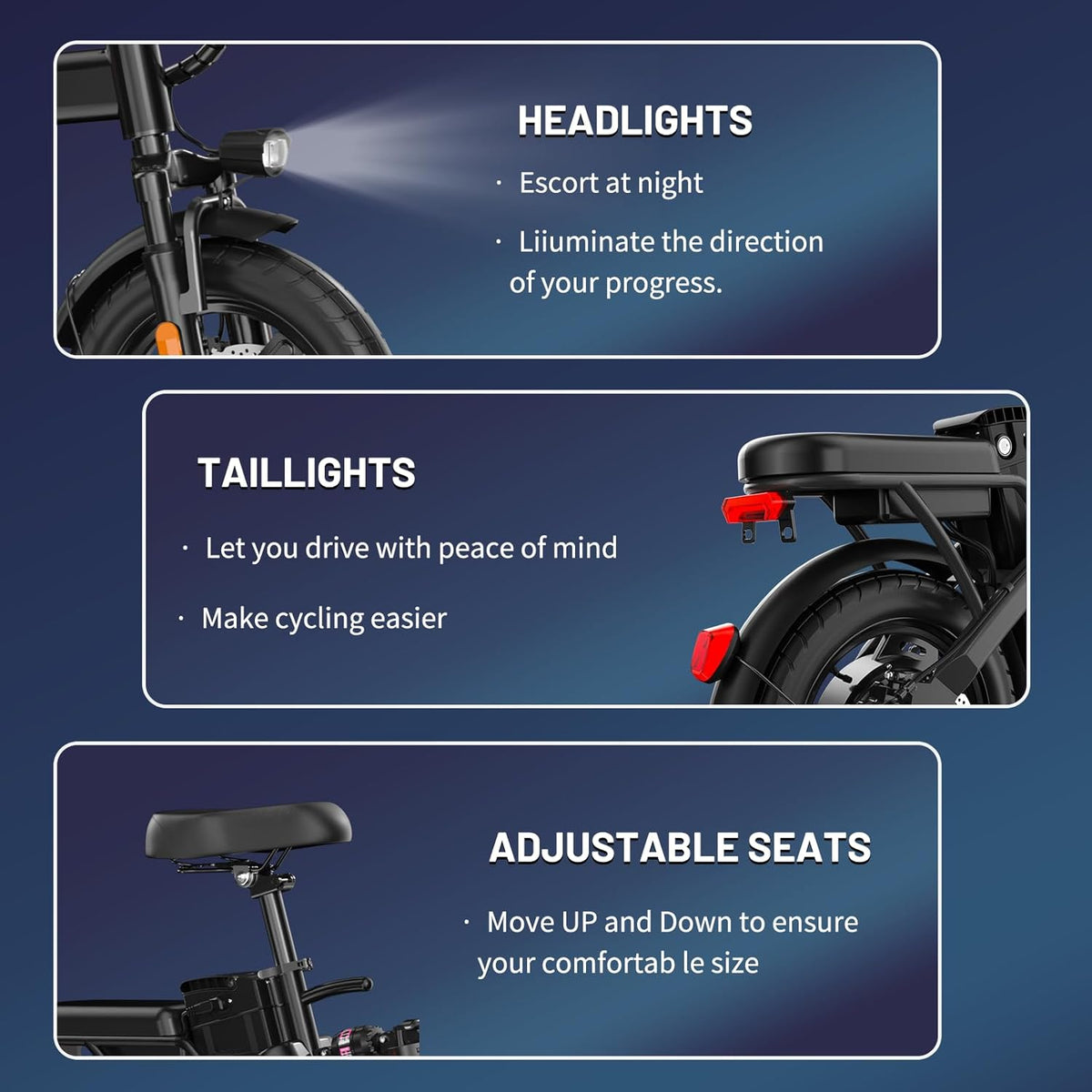 Foldable Electric Bike for Adults and Teens, 740W Peak Motor Ebike with 48V 10AH/20AH Removable Battery, 30-60 Miles PAS Range, 14" Folding Mini E-Bike, 20MPH Electric Bicycle for Daily Commuting