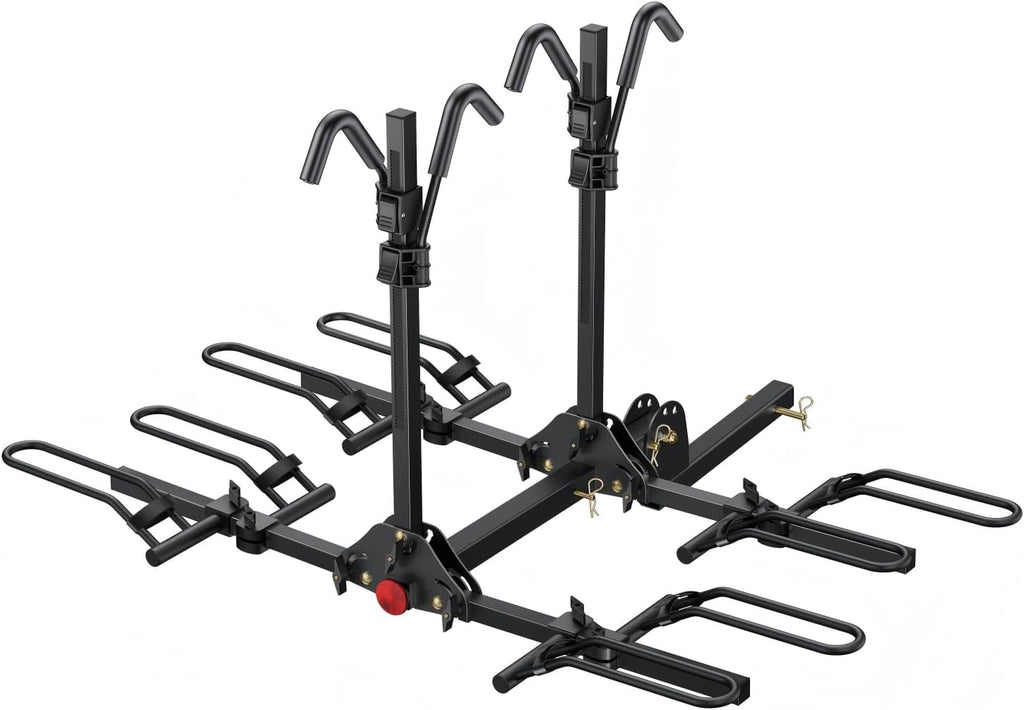 Young 4-Bike Rack Hitch Mount Platform Style Carrier for Cars Trucks SUVs Minivans with 2" Hitch Receiver, 4 Bikes X 40 lbs (160 lbs Total) Load Capacity for 2" Receiver