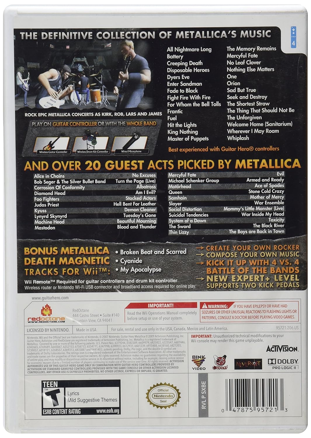 Guitar Hero Metallica - Nintendo Wii