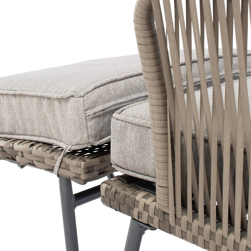 SAFAVIEH Outdoor Collection Narda Natural Grey/Grey Cushion 5-Piece Patio Chaise Lounge Set (PAT9018B-2BX)