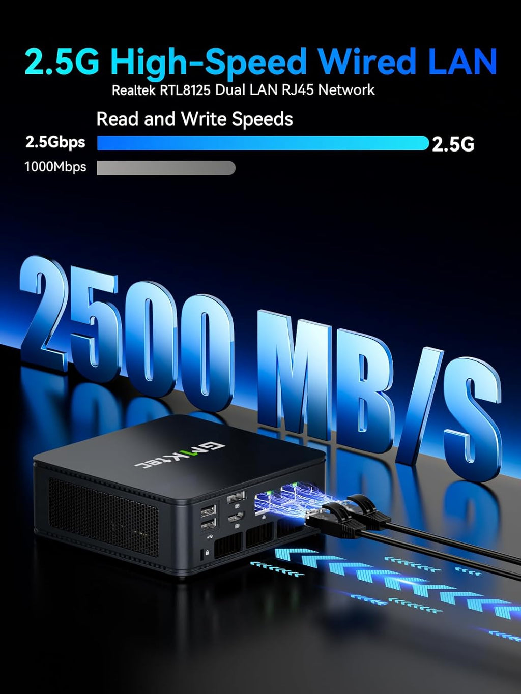 GMKtec Gaming Mini PC AMD Ryzen 7 7730U (Upgraded 7430U/ 5825U) 16GB DDR4 512GB NVME SSD WiFi 6E Dual NIC LAN 2.5GbE Desktop Computers USB-C, DP, HDMI Triple 4K Display M5 Ultra
