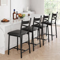 IDEALHOUSE 26 Inch Bar Stools Set of 4, Upholstered Bar Chairs with Back, Thick Cushion, Counter Height Barstools for Kitchen Island Apartment Counter Bar (4)