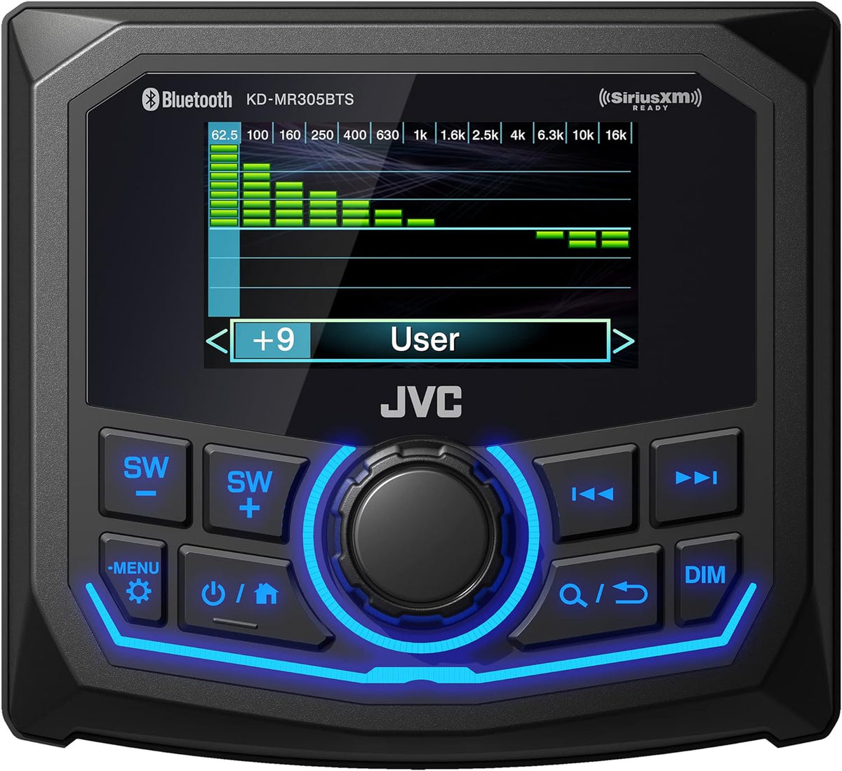 JVC KD-MR305BTS Marine Guage Receiver Weatherproof, 2.7 Inch LCD, Built in Amplifer, Bluetooth, Digital Media MP3 Player, No CD Player, USB Port, AM/FM/Weather Band Tuner, Rear Camera Input